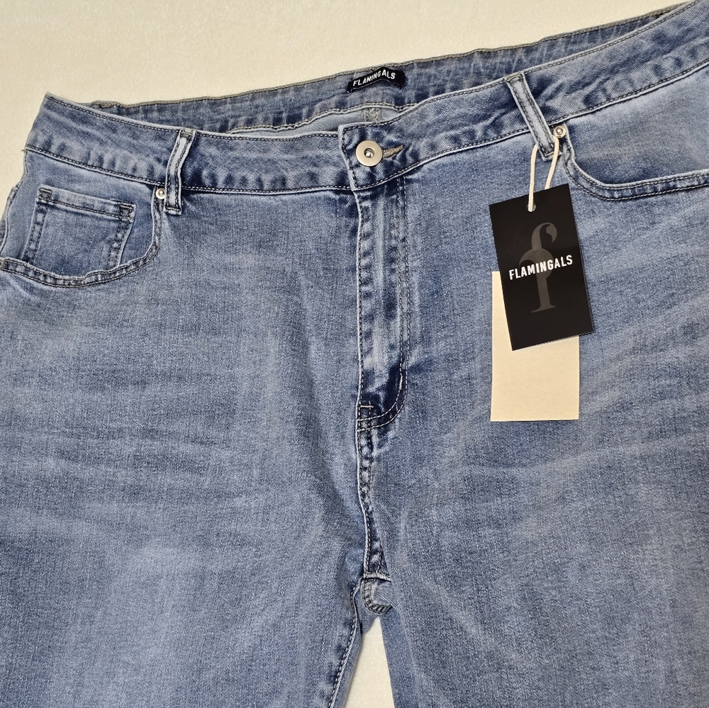 Flamingals 4XL High Rise Distressed Stretch Jeans NWT - Picture 2 of 5